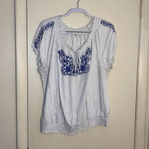 Cato Embroidered Peasant Top